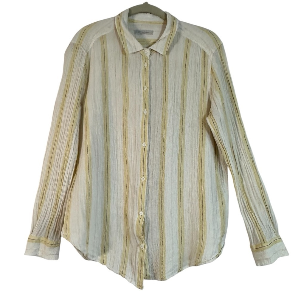 Outerknown Costa Linen Stripes Button Up Shirt Size Small - Picture 3 of 10